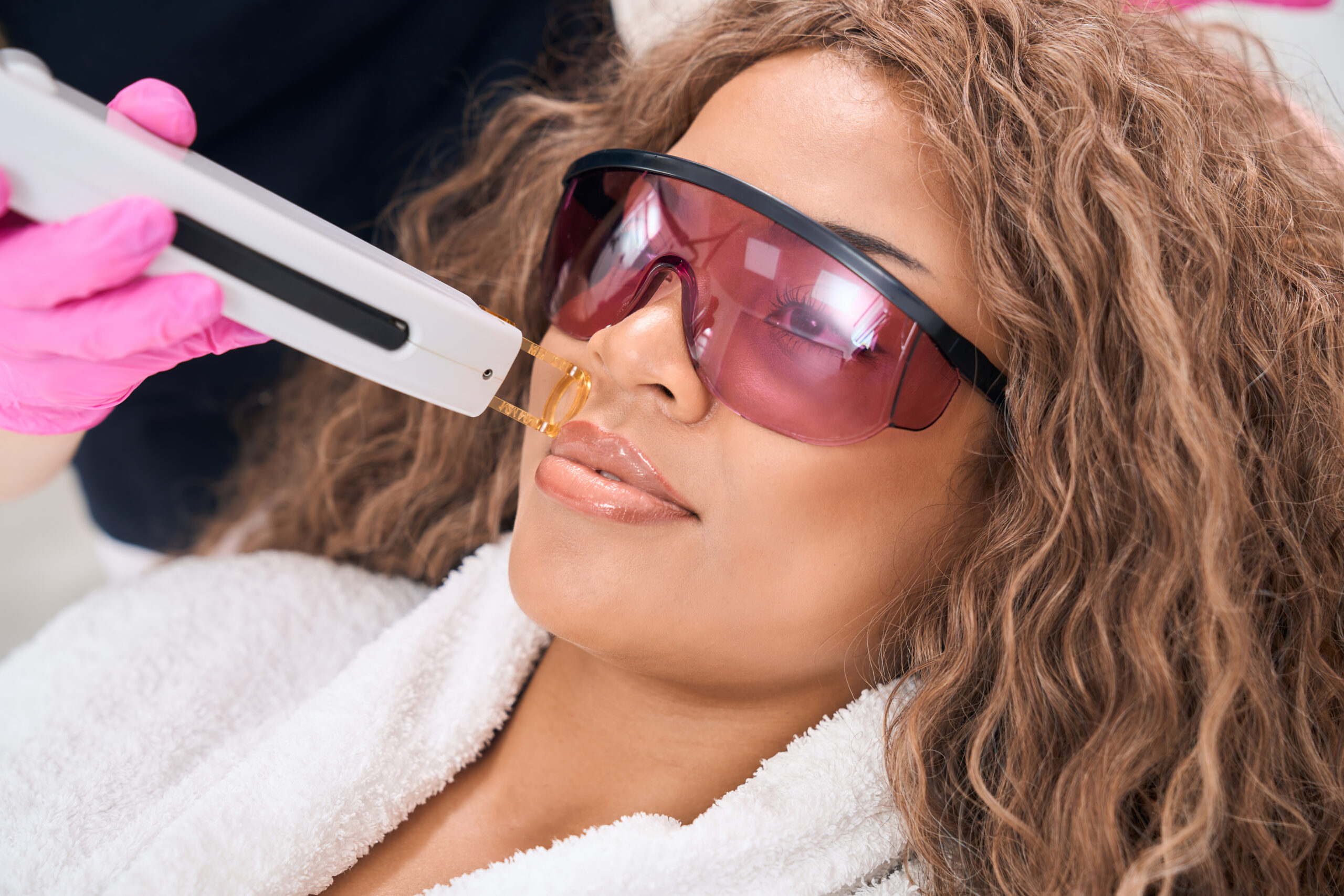 Understanding Hirsutism: Causes, Symptoms, and Treatment Options 1 woman on mustache laser hair removal procedure 2022 09 02 04 37 38 utc scaled